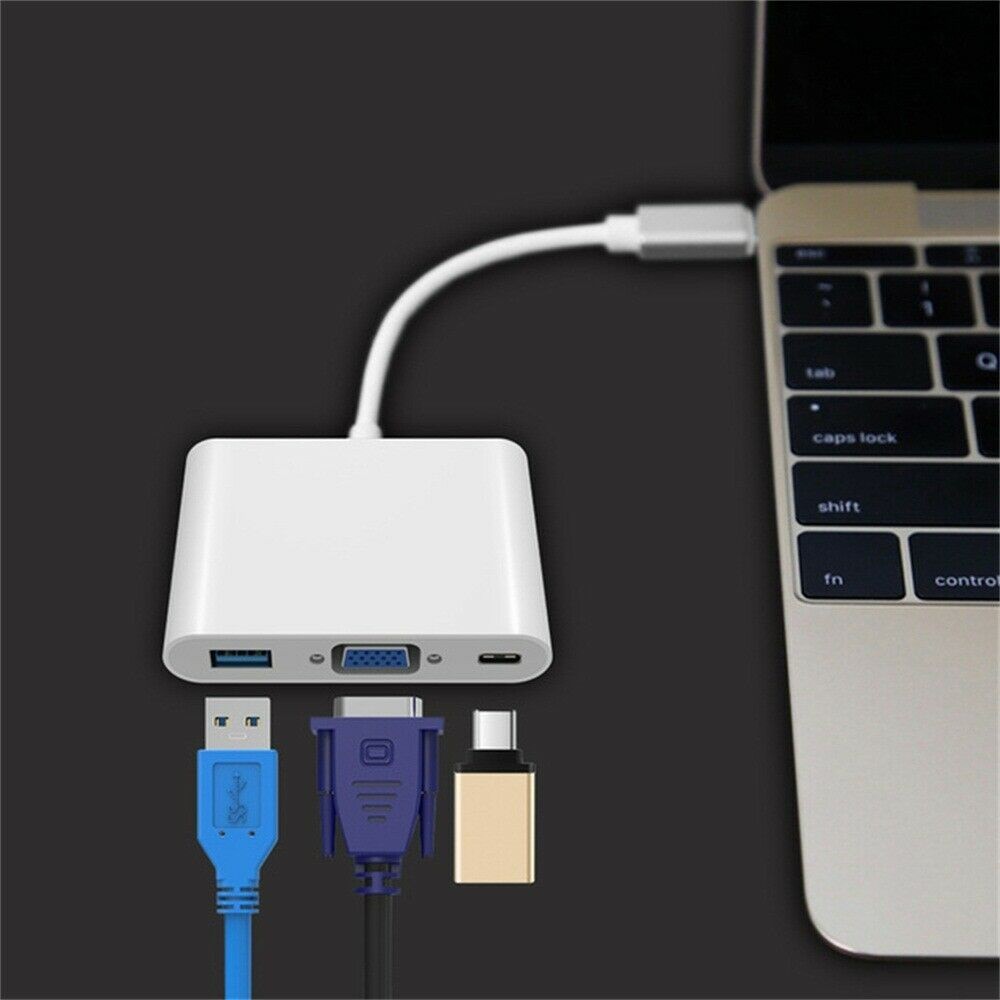 Cáp Chuyển Đổi Từ USB-C Sang USB 3.0/VGA-Type C - Cáp chuyển tín hiệu Type C sang cổng VGA + Usb 3.0