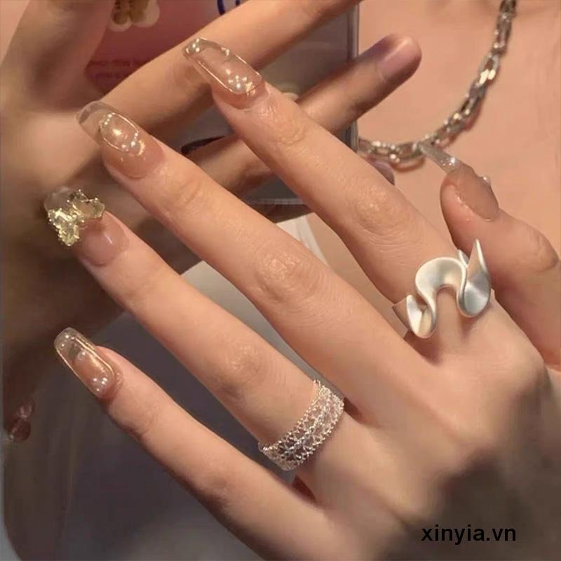 Nhẫn Hở Đính Đá Zircon Có Thể Điều Chỉnh Kích Thước