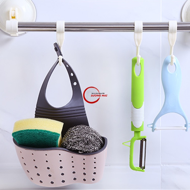[Giá Sỉ] Giỏ Nhựa Treo Bồn Rửa Chén, Đựng Đồ Dùng Nhà Bếp 2 LỚP Chắc Chắn Tiện Dụng