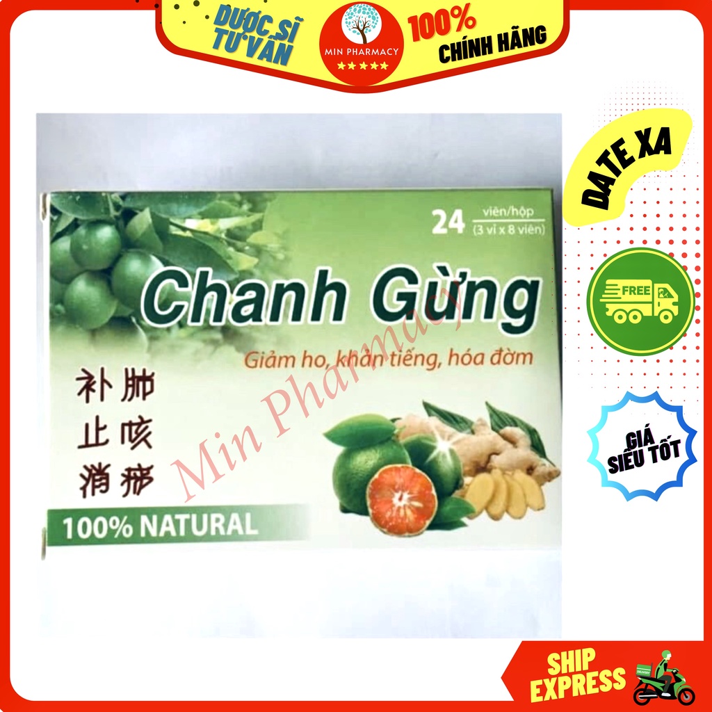 Viên Ngậm Chanh Gừng giảm ho khản tiếng long đờm  - Minpharmacy