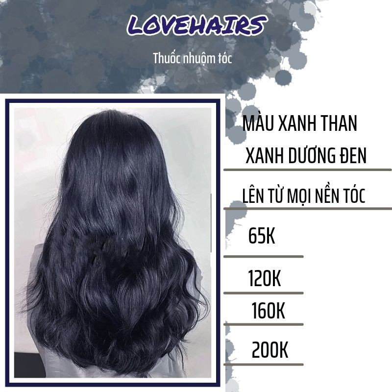 Thuốc Nhuộm Tóc Xanh Dương Đen [Lovehairs] Màu tóc trendy tôn da trắng sáng - 𝐤𝐡𝐨̂𝐧𝐠 𝐜𝐚̂̀𝐧 𝐓𝐚̂̉𝐲 và 𝐧𝐚̂𝐧𝐠 𝐭𝐨𝐧𝐞