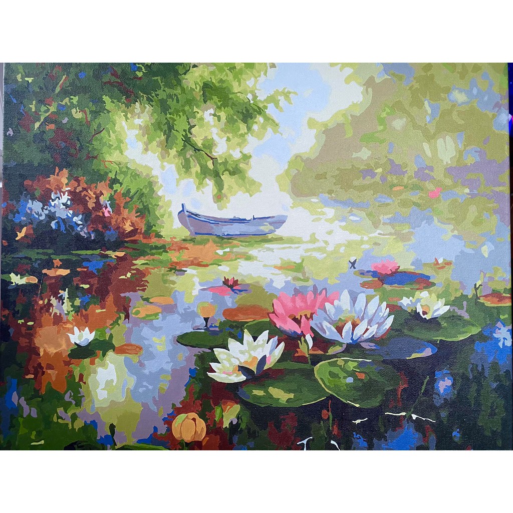 Tranh sơn dầu số hóa các mẫu Phong Cảnh đẹp nhất size 40x50cm đã căng khung và đầy đủ phụ kiện loại khung dày 2.5cm