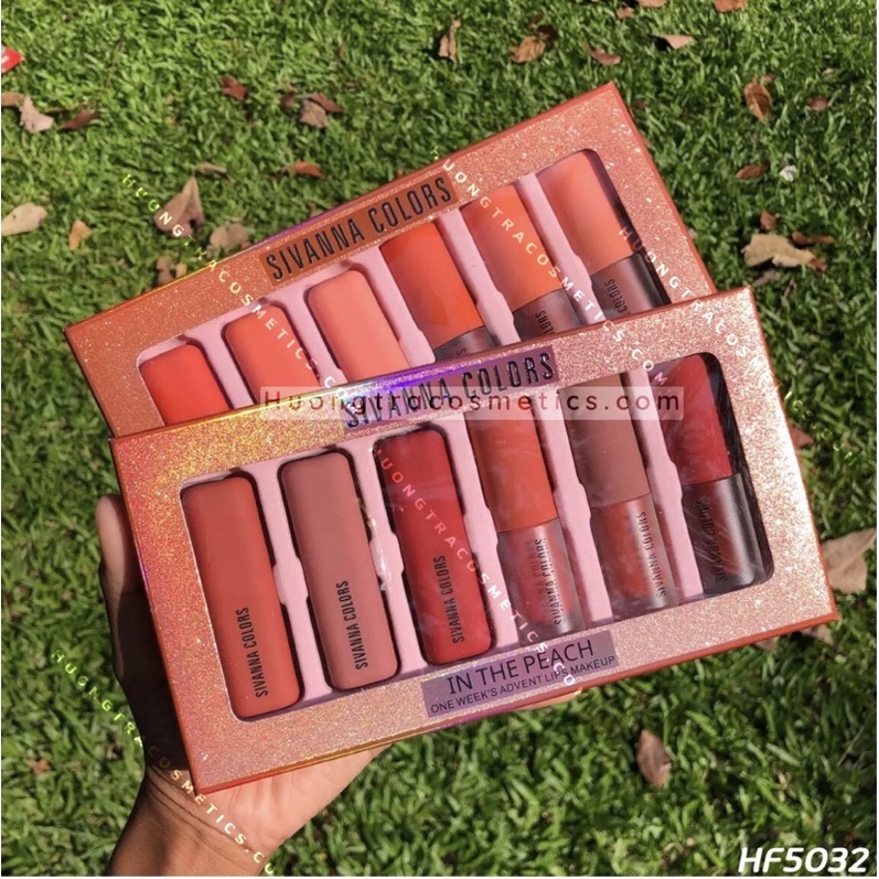 [ 3 Son Thỏi - 3 Son Kem] Set 6 Son Lì Sivanna Colors One Week's Advent Lips Makeup HF5032