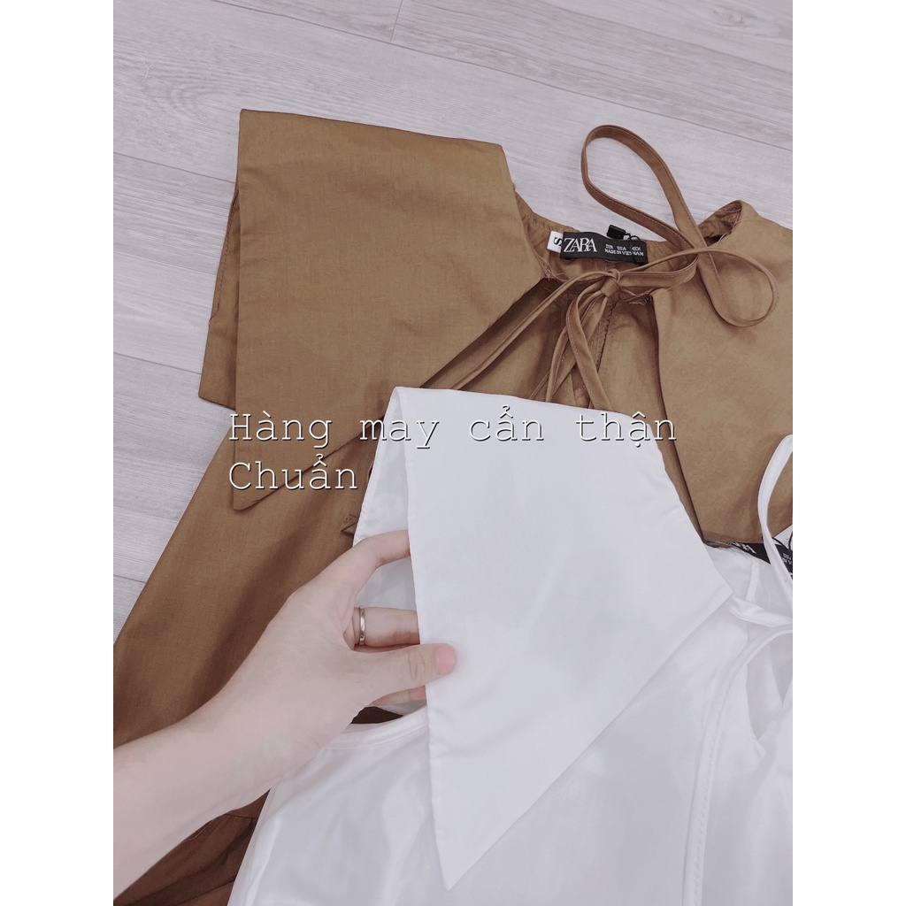 Váy suông 3 tầng maxi cổ chờm đầm thô mát 2 màu xịn mịn-MINXY SHOP