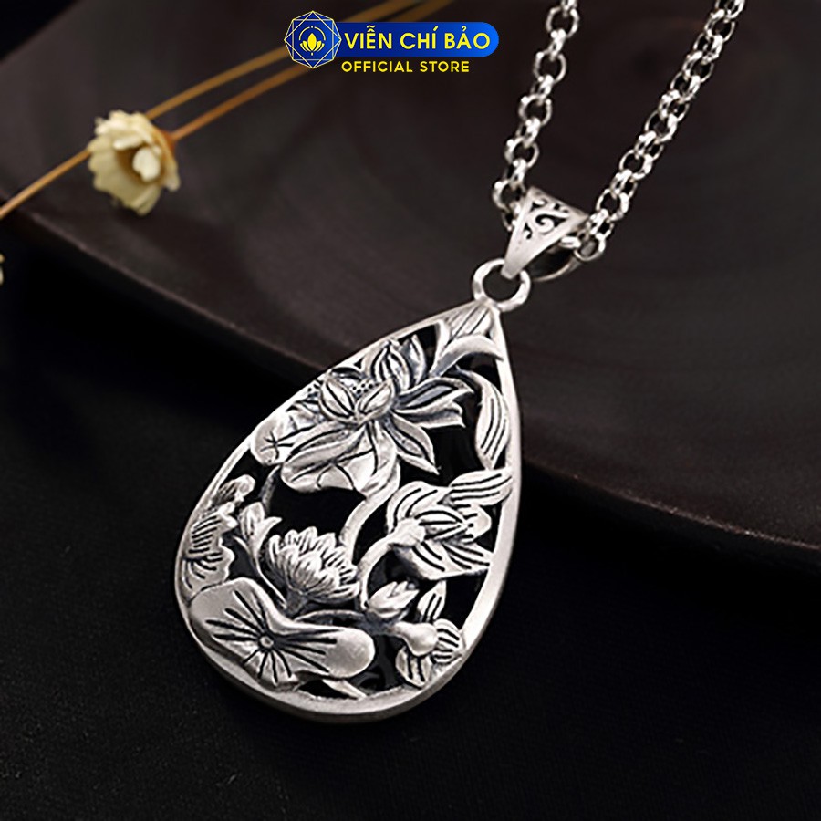 Mặt dây chuyền bạc nữ hình hoa sen chất liệu bạc Thái S925 thời trang phụ kiện trang sức nữ Viễn Chí Bảo M000028