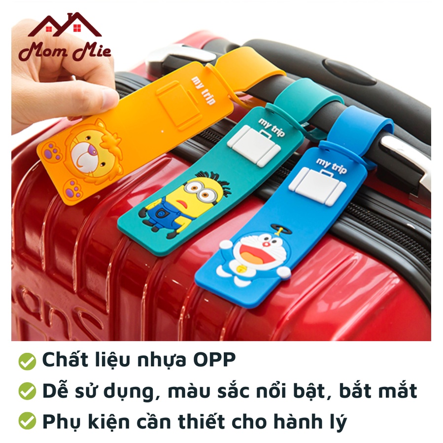 Thẻ tên gắn vali du lịch, cặp sách cho bé, name tag hành lý bằng nhựa dẻo nhiều mẫu dễ thương - M106, M127