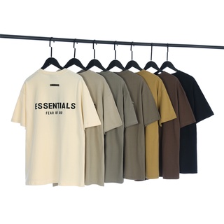 Fog Fear of God Essentials Áo Thun Cotton Epoxy 3D Ngắn Tay Ba Chiều