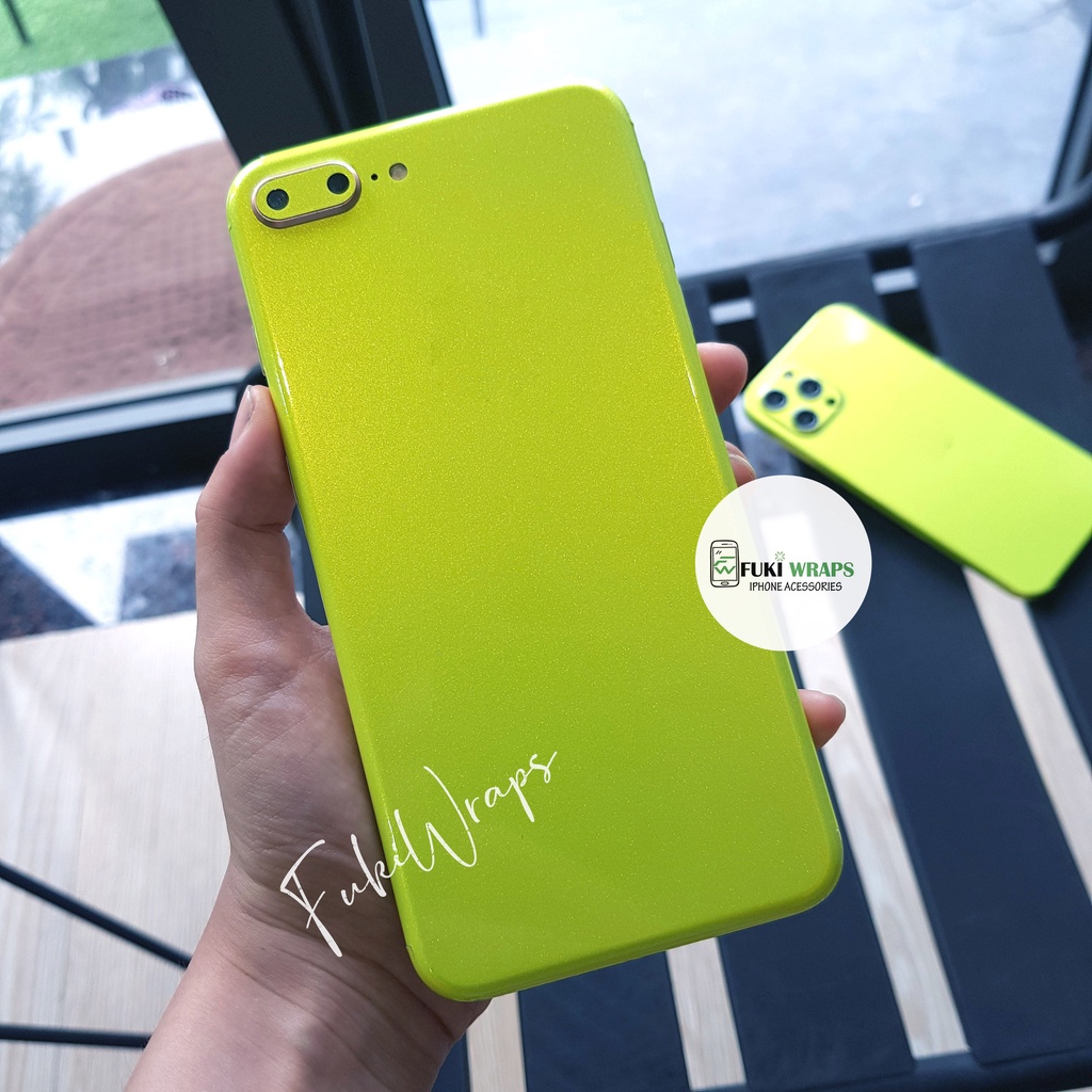 Tấm Dán Skin mặt sau Glossy Psycho Green Full Viền Dành cho13prm , 12prm , 11prm , x, xs, xsm , xr , 6p , 7p  - FukiShop