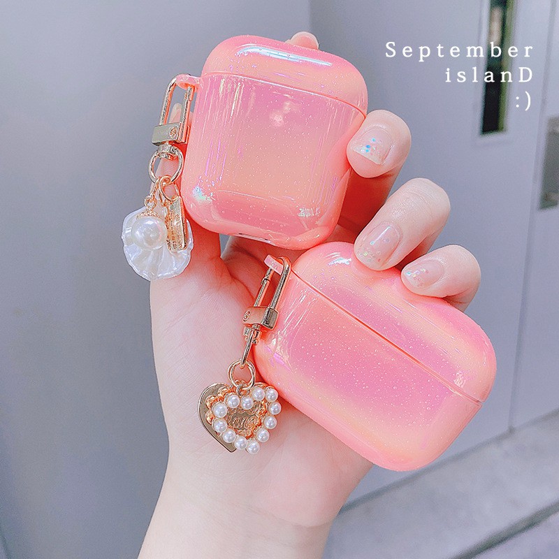 Vỏ bảo vệ hộp sạc tai nghe SPRISE mặt trang trí ngọc trai dễ thương thích hợp cho Airpods 2/ Pro
