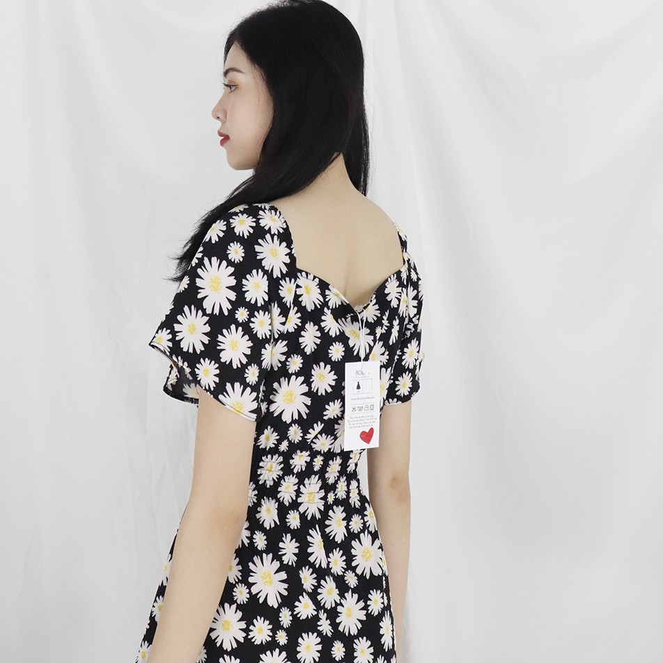 [Mã SKAMSALEP6 giảm 10% tối đa 100K đơn 150K] Đầm váy nữ hoa cúc hot trend, dáng xoè, dễ thương, dạo phố Rolisa RD050 | BigBuy360 - bigbuy360.vn