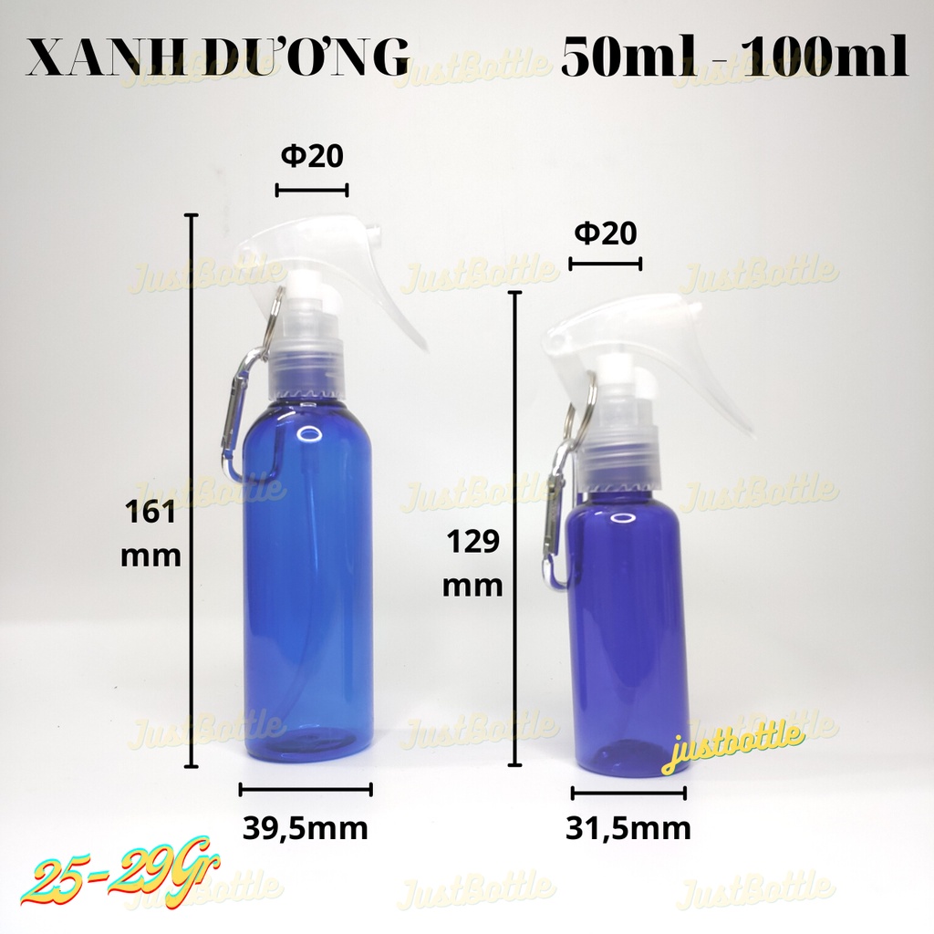 CHAI CHIẾT XỊT PHUN SƯƠNG 20ml 30ml 50ml 100ml KHÓA NHÔM TREO XE / BÌNH NHỰA LỌ CHIẾT MỸ PHẨM TRONG XANH NÂU XỊT NƯỚC