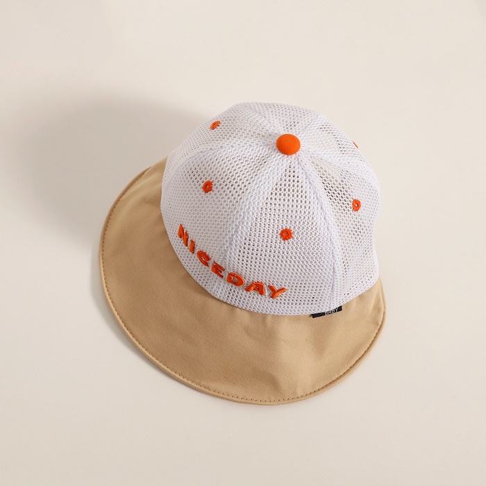 Nón Vành Tròn Thoáng Khí Thêu Chữ Xinh Xắn Cho Bé