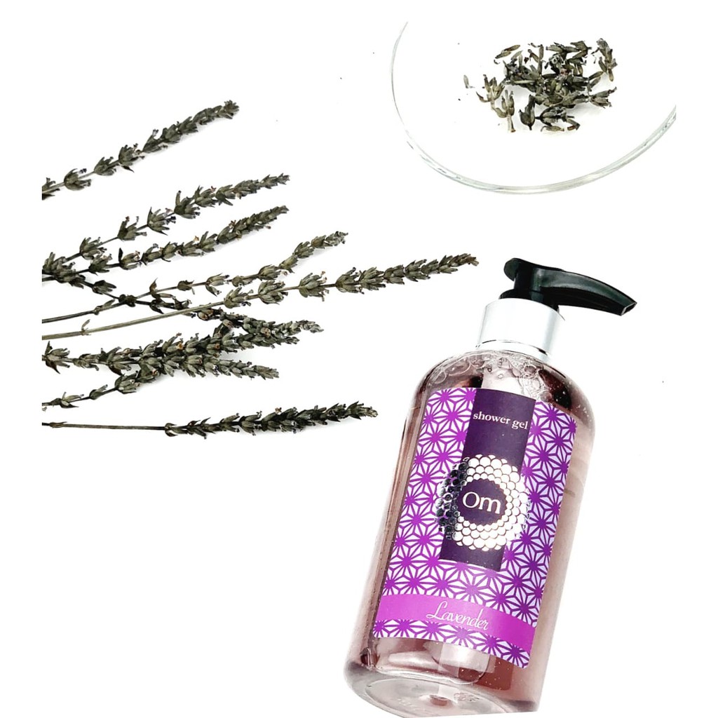 Sữa tắm Sáng da và ngăn ngừa mụn lưng Tinh dầu Oải Hương Lavender 250ml - Om Fountain