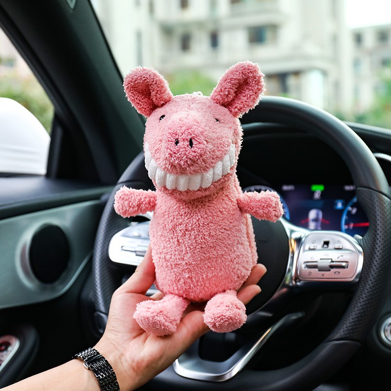 Thú nhồi bông trang trí xe ô tô kèm than tre hoạt tính hút mùi