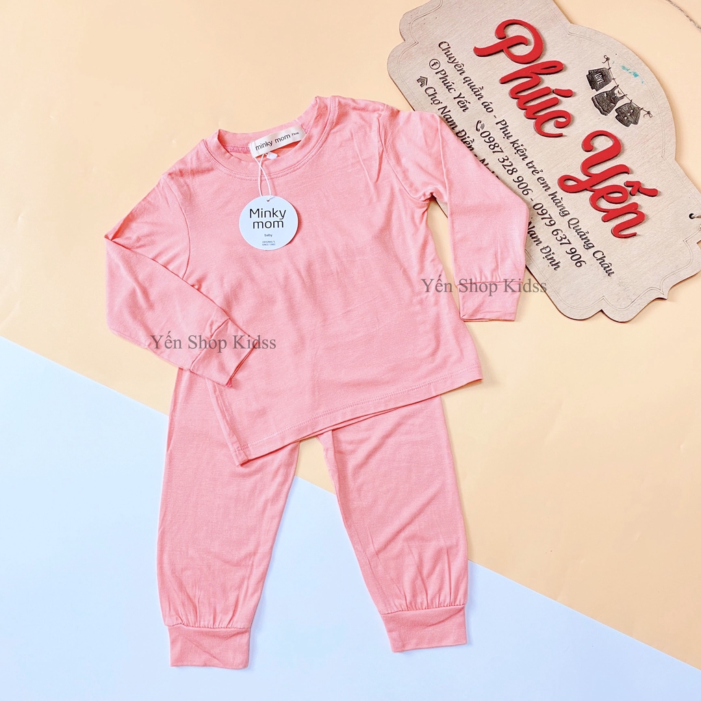 Bộ Dài Tay Trơn Cổ Chui Minky Mom Cho Bé (7-19kg) (SP001281)