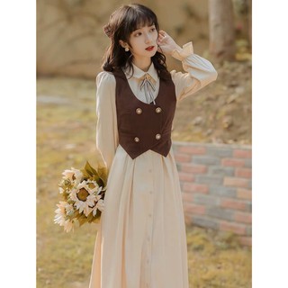 Bộ váy và áo gile có sẵn (ảnh thật khách mặc)