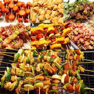 que tre, cây xiên rau củ thịt nướng