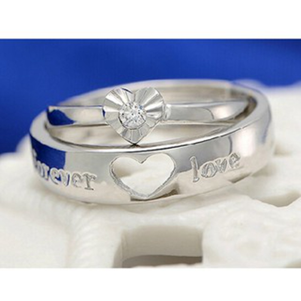 Set nhẫn cưới hình trái tim thời trang cho cặp đôi