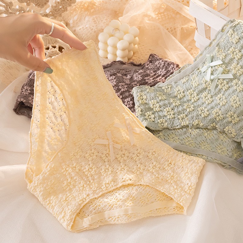Quần Lót Nữ Cotton Vải Nhúm Ngàn Hoa Co Dãn ms 4D