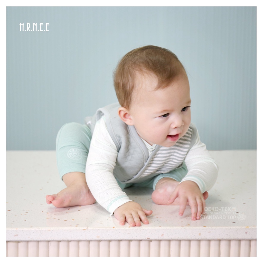 HRNEE Áo gile cài thẳng trần bông cho bé 6-24 tháng