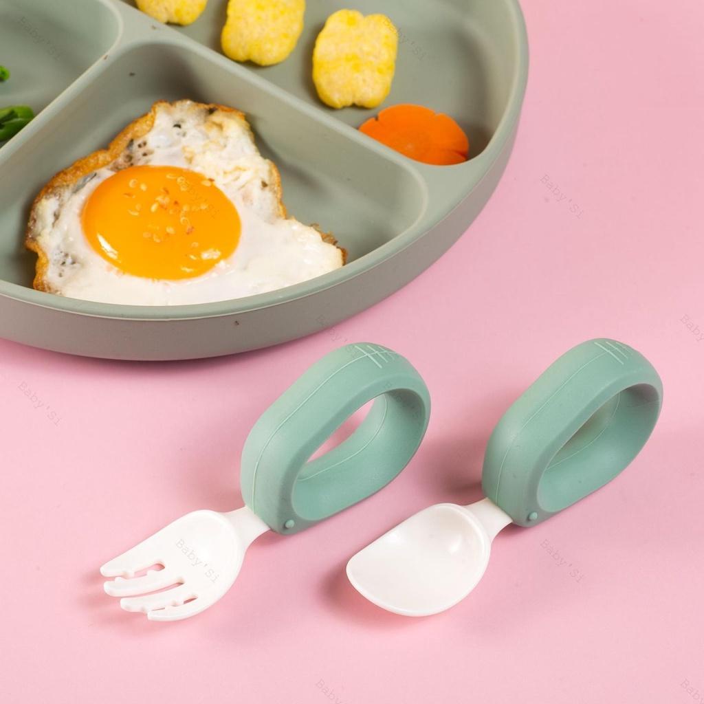 Set Thìa Nĩa Silicone Tập Xúc, Tập Ăn Baby'si Cho Bé Ăn Dặm  - Hàng Nhập Khẩu Chính Hãng