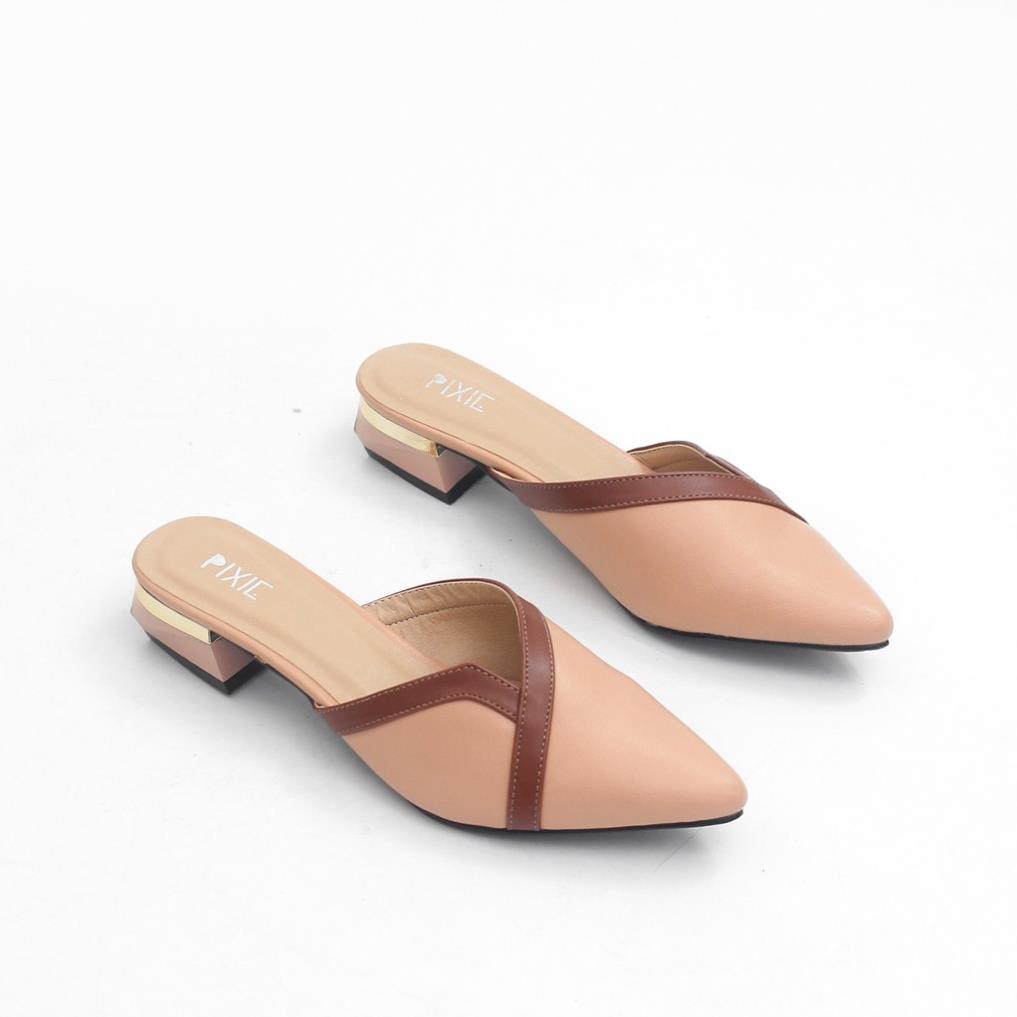 Dép Sục Cao Gót 3cm Mũi Nhọn Viền Màu Beautynow X420