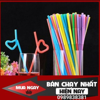 [Sỉ] Ống hút sinh tố nghệ thuật xoắn 80 cái 1 gói nhiều màu