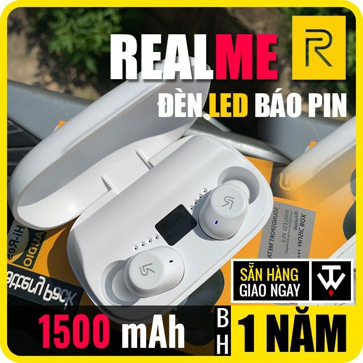 Tai Nghe REALME Pin 1500 mAh, Đèn Báo Led, Sạc Ngược Cho Điện Thoai Như Pin Dự Phòng