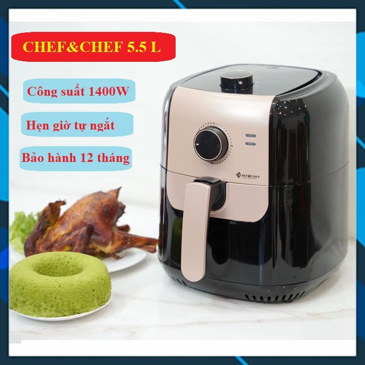 SIÊU PHẨM NỒI CHIÊN KHÔNG DẦU CHEF &amp; CHEF MODEL YJ-502 DUNG TÍCH 5,5L KÈM PHIẾU BẢO HÀNH 12 THÁNG