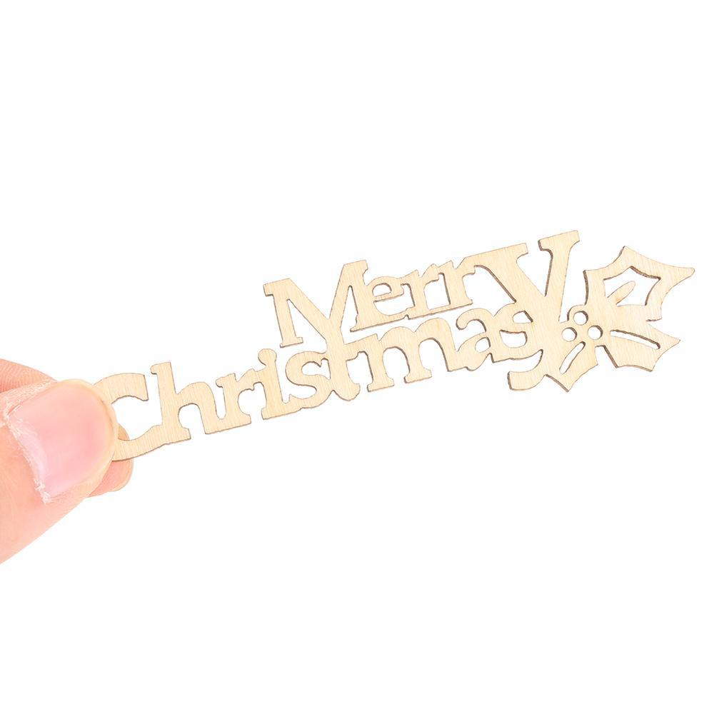 Set 10 Miếng Gỗ Khắc Chữ Merry Christmas Treo Trang Trí Tiệc