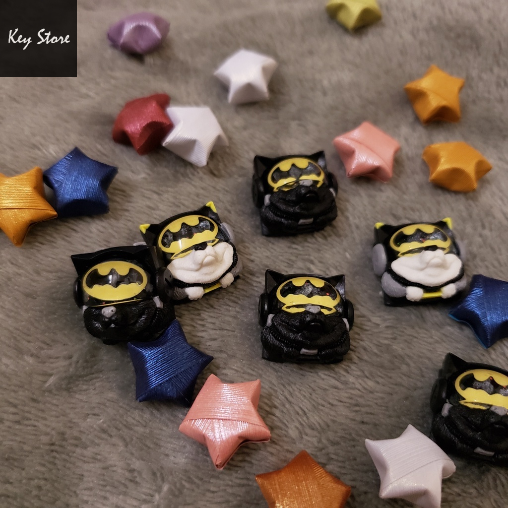 Nút bàn phím cơ artisan keycap sirius màu đen batman