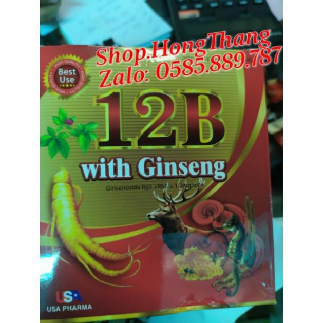 ✅ (CHÍNH HÃNG)Viên tăng lực nhân sâm 12B With Ginseng – Giúp bồi bổ cơ thể, ăn ngủ ngon, cho người suy nhược, sau bệnh.