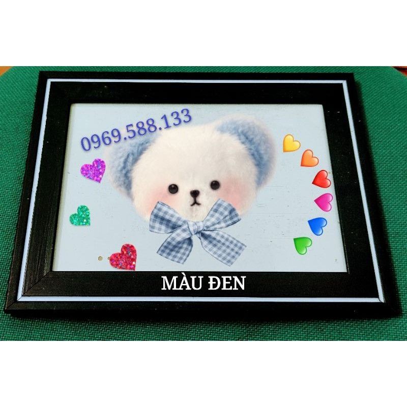 Khung ảnh treo tường, để bàn mẫu viền đẹp kích thước 13x18cm, mặt khung bằng mica.
