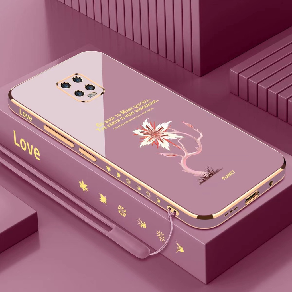 Ốp Điện Thoại silica gel Mềm Mạ Điện Hình Hoa Cho redmi note 9 pro redmi note 9s xiaomi redmi note 9