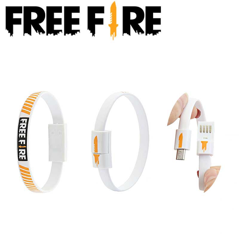 Vòng đeo tay cáp sạc micro tốc độ dữ liệu Free Fire màu trắng chính hãng