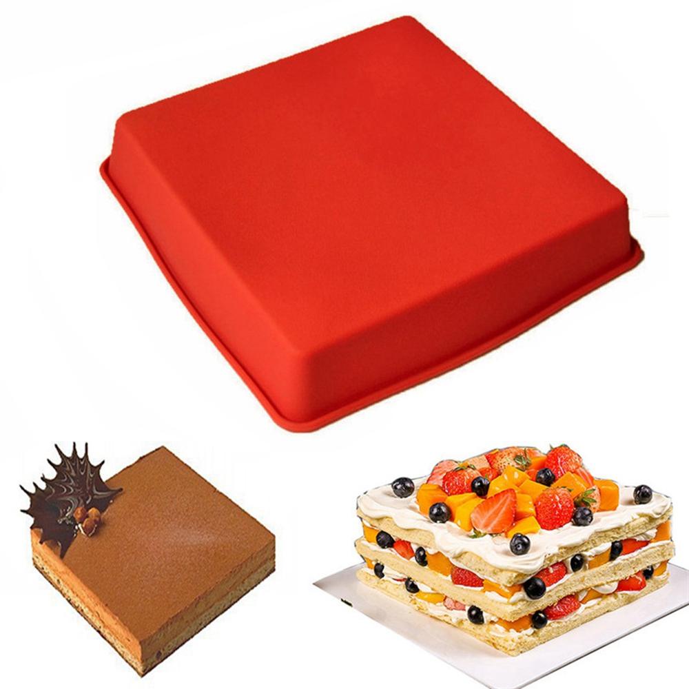 AUGUSTINA Khuôn Silicone Cấp Thực Phẩm Hình Vuông Làm Bánh Pizza DIY