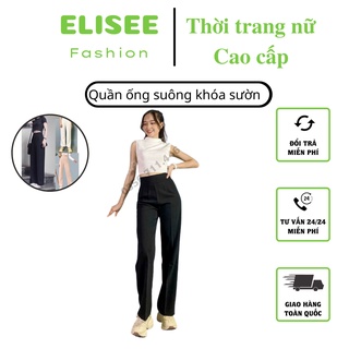 Quần ống suông khóa sườn 💥 SIÊU HOT 💥 quần nữ ống rộng, chất vải tuyết mưa dày dặn, đứng vải