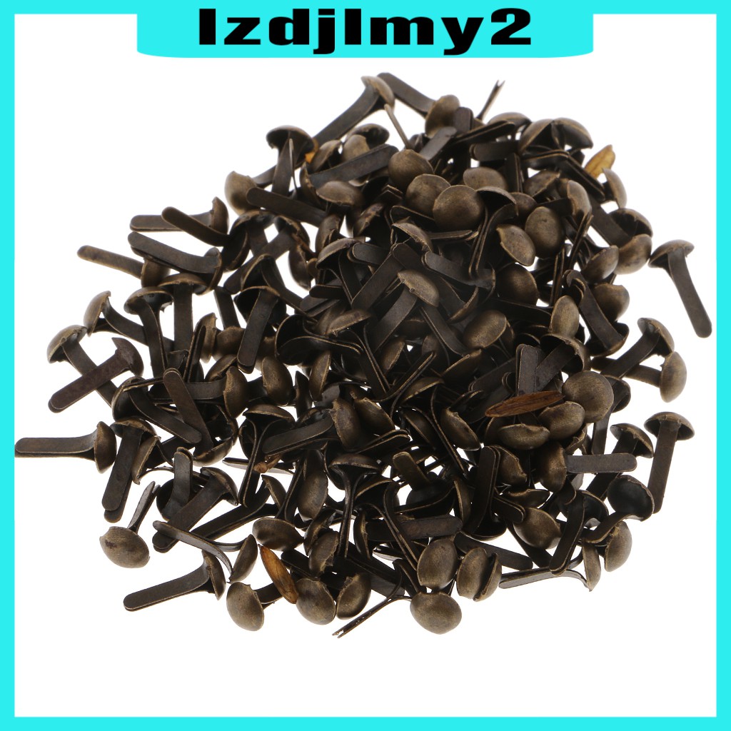 Set 200 Đinh Tán Đầu Tròn Bằng Kim Loại Nhiều Màu Sắc Dùng Trang Trí Sổ Tay