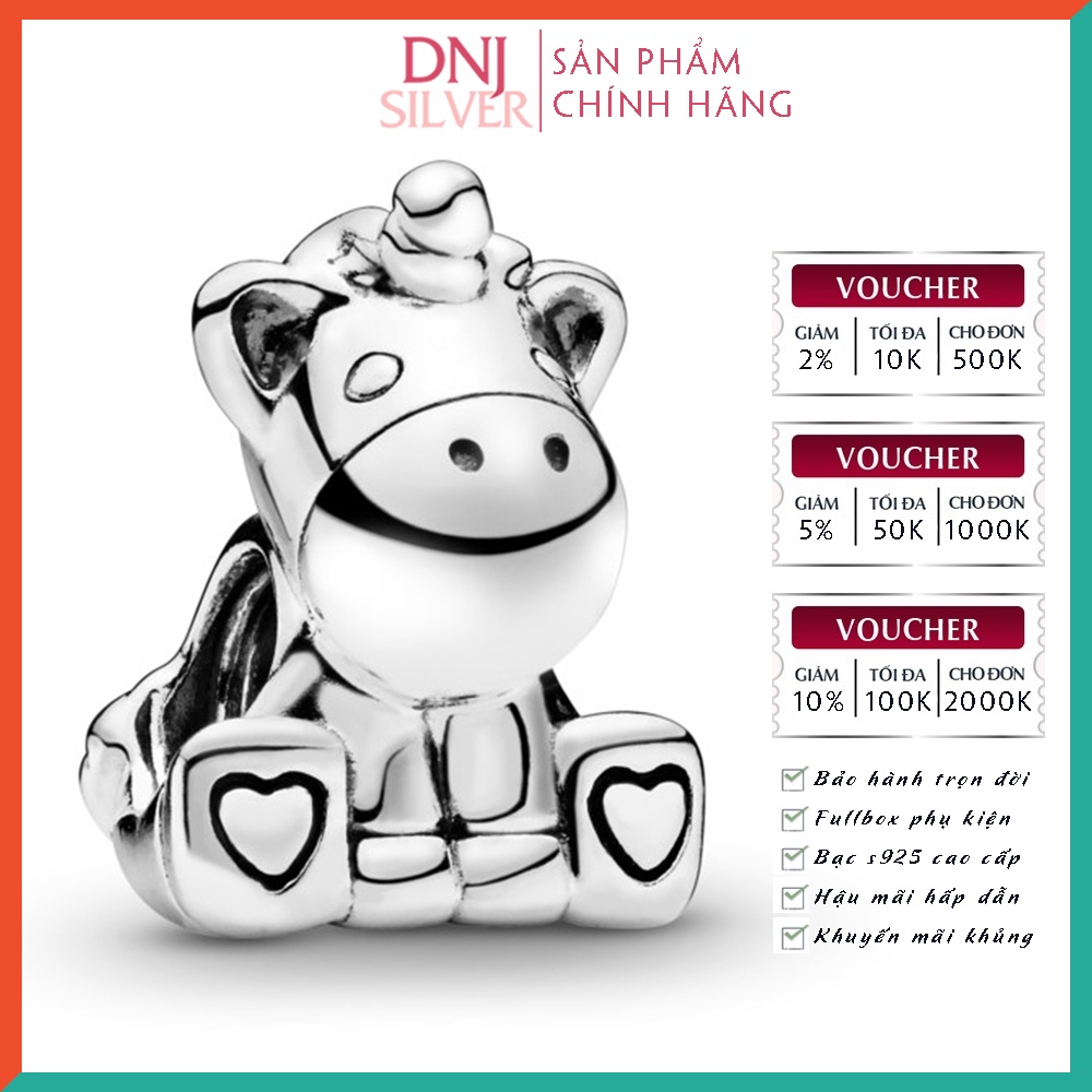 Charm bạc 925 cao cấp, hàng chuẩn bạc - Charm Bruno the Unicorn thích hợp để mix vòng tay charm - DN275