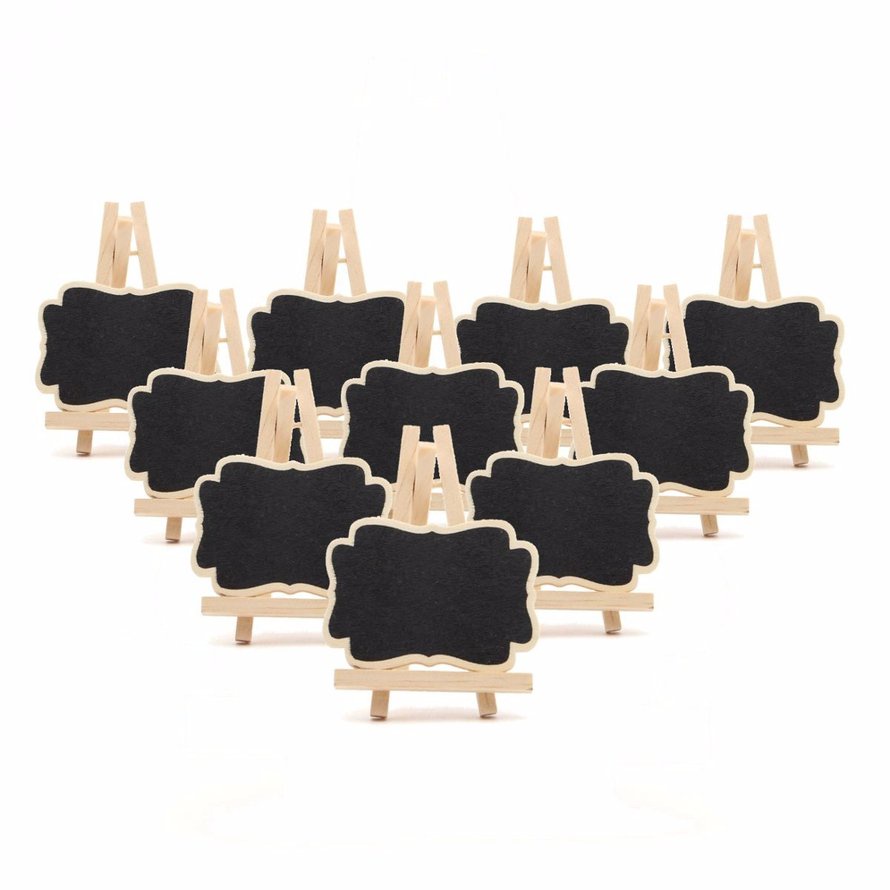 10 cái / bộ Bảng đen bằng gỗ Bảng thông báo đa năng Bảng đen mini