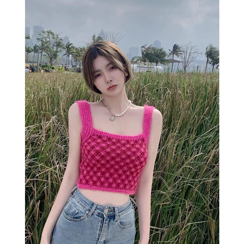 Áo hai dây dáng ôm gợi cảm theo phong cách Hàn Quốc dành cho nữ