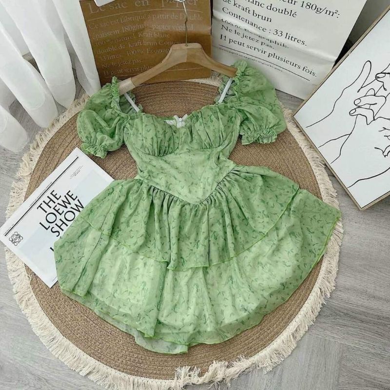 Đầm voan xoè tay bồng cực xinh