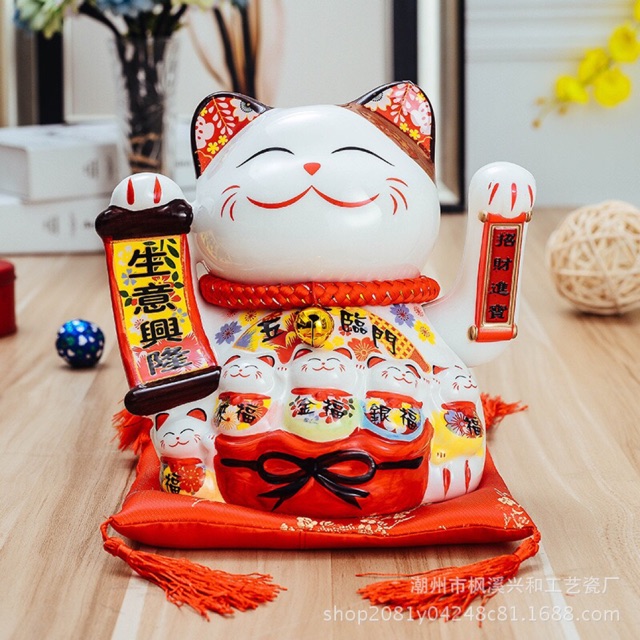 Mèo thần tài Ngũ phúc lâm môn 20cm | BigBuy360 - bigbuy360.vn