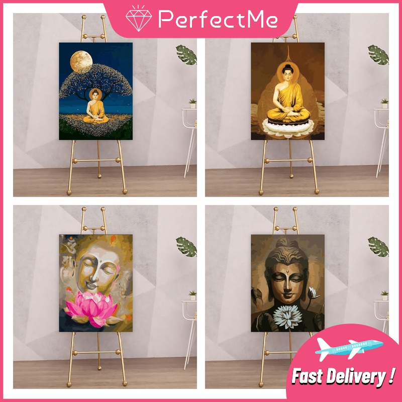 Bộ tranh sơn dầu 40x50cm tự làm họa tiết Phật giáo dùng để trang trí nhà