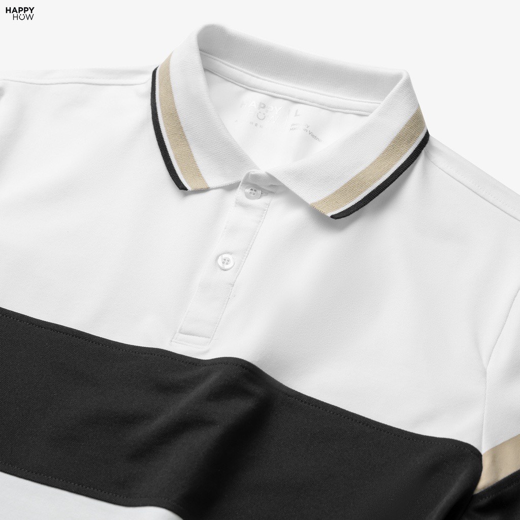 ÁO THUN NAM POLO CỔ BẺ NGẮN TAY MÀU TRẮNG SỌC NGANG ĐEN HÀNG COTTON ĐẸP