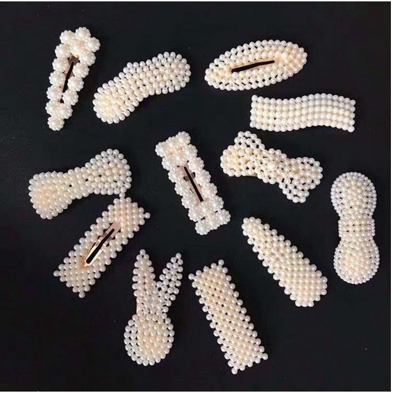 Kẹp tóc hạt châu nhân tạo