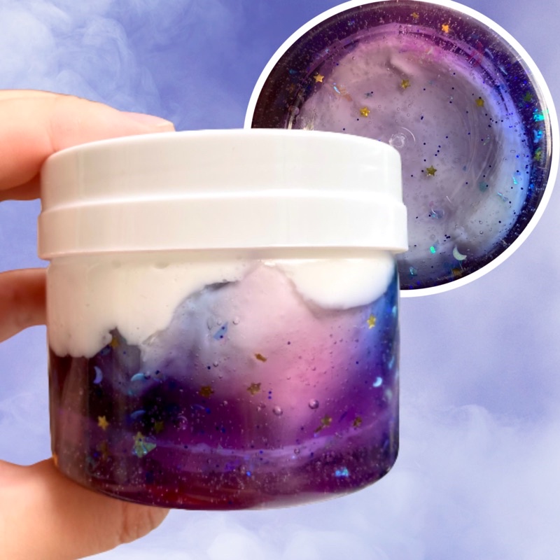 Avalanche Slime/ GALAXY WORLD/ Slime núi lở/ Vũ Trụ Lung Linh/ Clear Slime Trang Trí Ngôi Sao Mặt Trăng