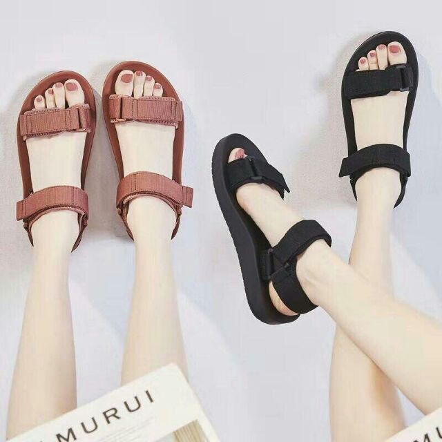 Dép sandal nữ sing đế đúc quai dán đơn giản dễ đi đế dẻo êm chân