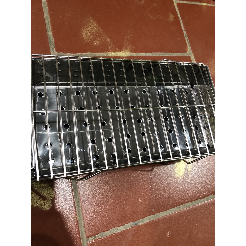 Bếp nướng than hoa TopV VCM lò nướng than inox đứng gấp gọn dã ngoại BBQ ngoài trời quay thịt bếp than củi không khói