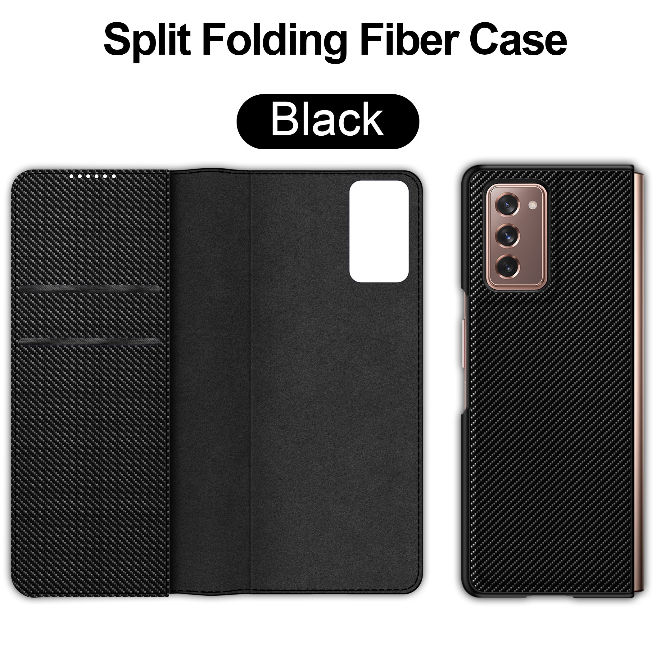 Sang Trọng Bao Da Điện Thoại Nắp Gập Phối Sợi Carbon Cho Samsung Galaxy Z Fold2 Fold 2 Folder 2 5g Ốp | BigBuy360 - bigbuy360.vn